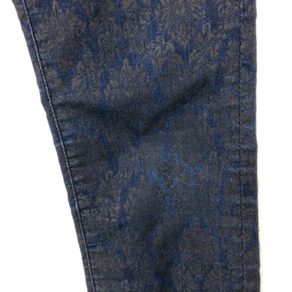 BlankNYC Printed Damask Filigree Skinny Jeans Dark Denim Size 28 - Picture 6 of 16